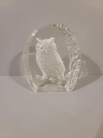 Image 1 of Wedgwood Glass Owl Paperweight