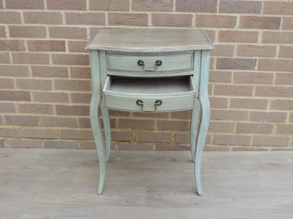 Image 8 of French Tall Pale Green Side Table (UK Delivery)