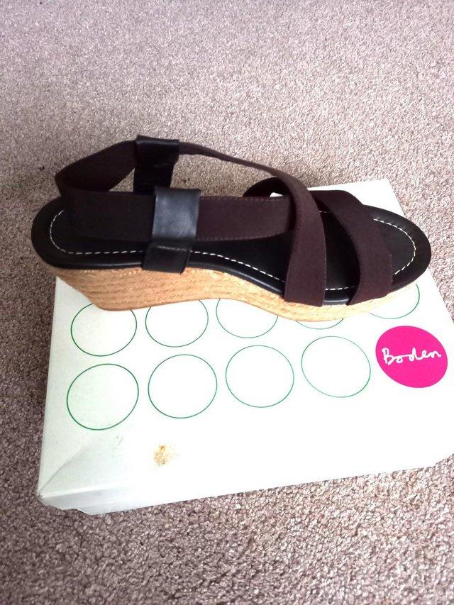 Preview of the first image of Dark Brown Strapped Sandal from Boden.