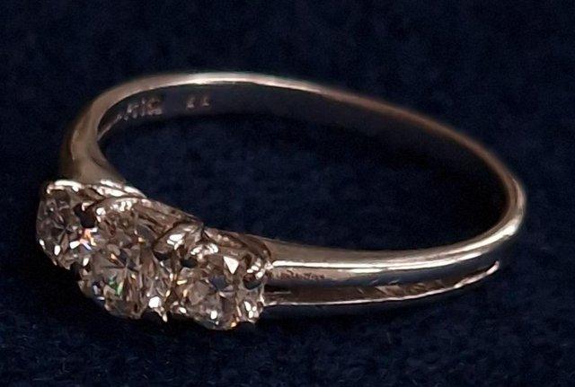Image 3 of Stunning Platinum and Diamond Trilogy Engagement Ring