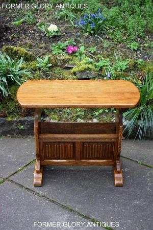 Image 75 of AN OLD CHARM VINTAGE OAK MAGAZINE RACK COFFEE LAMP TABLE