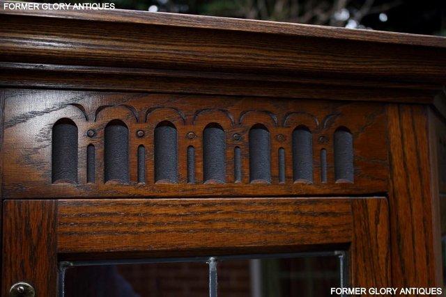 Image 68 of OLD CHARM LIGHT OAK CANTED DISPLAY CABINET CUPBOARD DRESSER