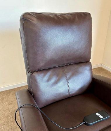 Image 3 of ELECTRIC RISER RECLINER CHAIR BROWN LEATHER CHAIR ~ DELIVERY