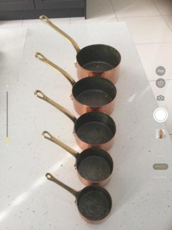 Image 2 of 5 Copper & brass ornamental pan set