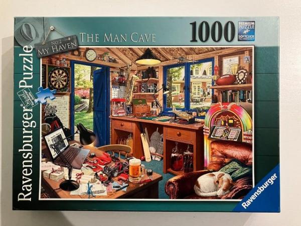 Image 2 of Ravensburger 1000 piece jigsaw titled The Man Cave.
