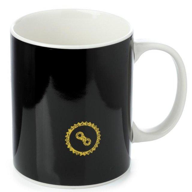 Preview of the first image of Cycle Works Bicycle Black Porcelain Mug.  Free uk Postage.