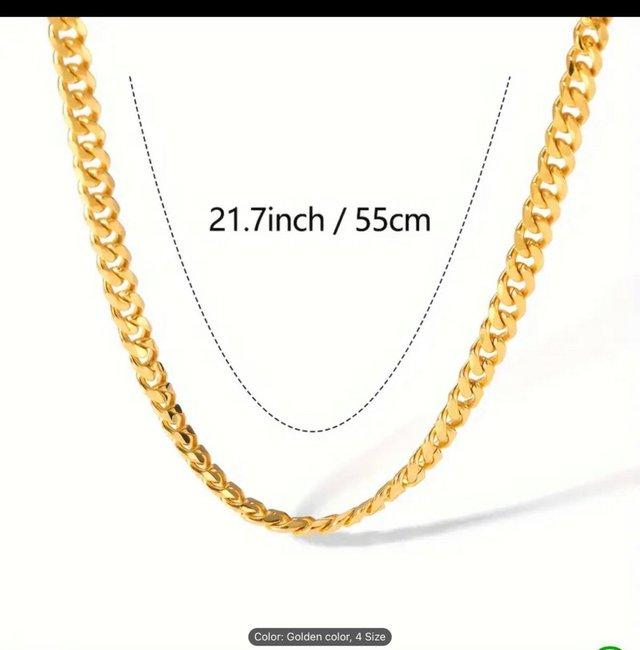 Preview of the first image of 1pc Titanium Steel Necklace For Men And Women, Couple, Hip-H.