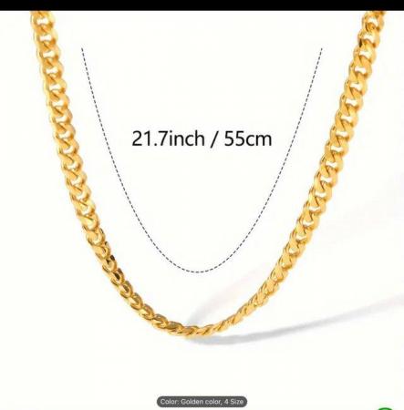 Image 1 of 1pc Titanium Steel Necklace For Men And Women, Couple, Hip-H
