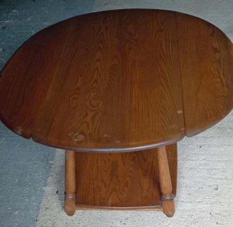 Image 1 of Ercol ‘Golden Dawn’ Vintage drop leaf Supper/Coffee Table wi