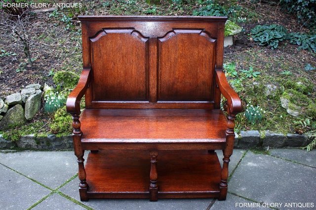 Image 1 of A TITCHMARSH AND GOODWIN TAVERN SEAT HALL SETTLE BENCH PEW