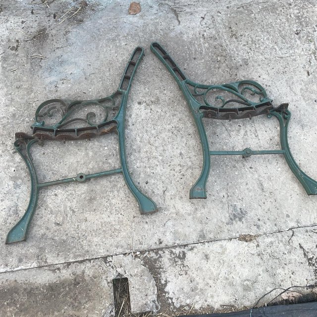 Preview of the first image of Cast Iron Garden Chair Ends Restoration Project..
