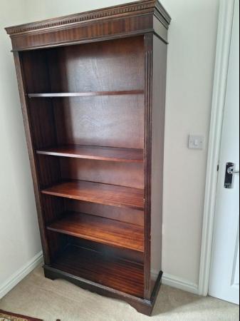 Image 3 of Mahogany Style Bookcase with five shelves.