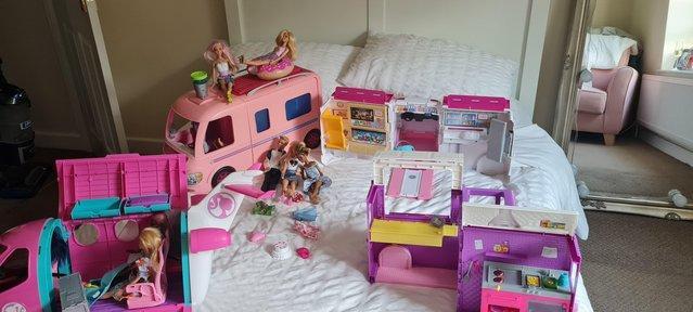 Image 2 of Barbie ambulance and campervan plane and food truck
