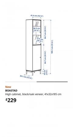 Image 3 of IKEA Tall Cabinet (BOASTAD) New/Other