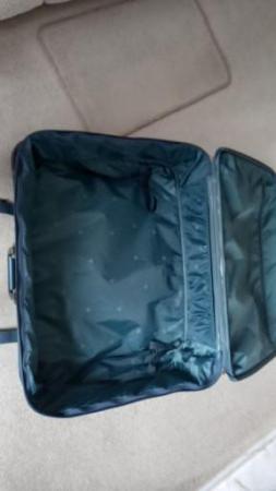 Image 2 of Large Antler Suitcase. Colour Blueish Green