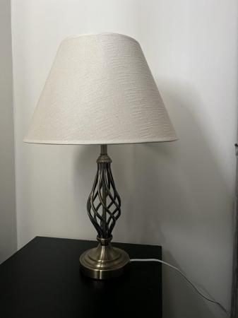 Image 1 of Brushed chrome bedside lamps x 2