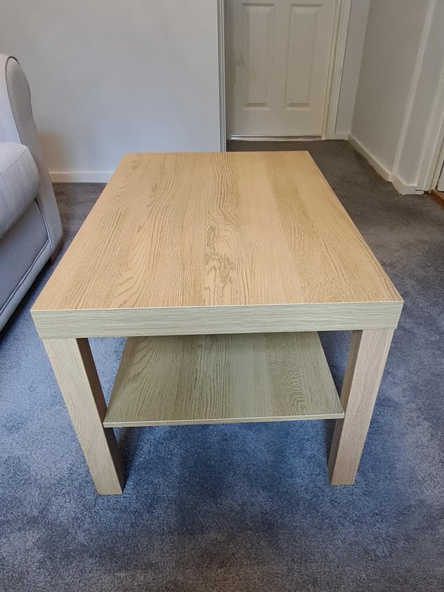 Preview of the first image of OAK EFFECT COFFEE TABLE WITH UNDERNEATH STORAGE AREA.