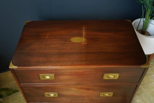 Image 7 of Mid Century Bevan Funnell Military Campaign Mahogany Drawers