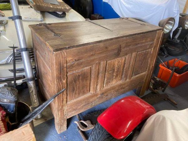 Image 2 of French 19th century Old oak coffer chest
