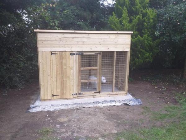 Image 1 of 8ft x 4ft x5'6'' dog kennel and run