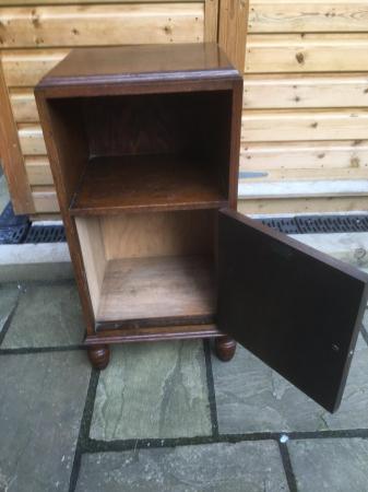 Image 2 of A Wareing & Gillow oak cabinet with turned feet.