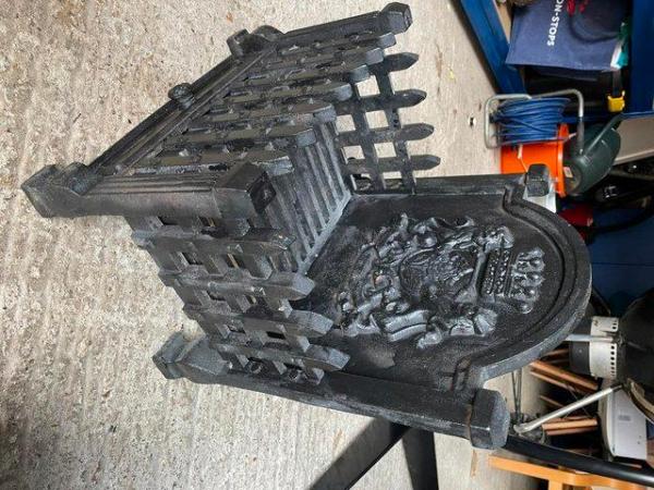 Image 2 of Black Wrought Iron Fire grate and back