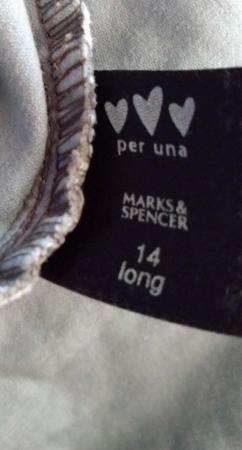 Image 2 of Marks and Spencer Per Una green wide-leg corduroy trousers-