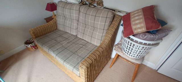 Image 1 of Cane 2-seater sofa good condtion