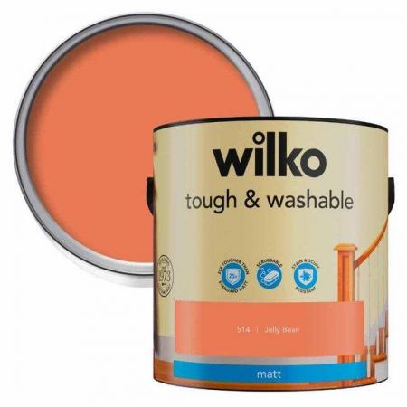 Image 1 of Wilko Tough & Washable Jelly Bean Matt Emulsion Paint 2.5L