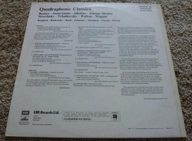 Image 3 of Quadraphonic Classics, vinyl LP