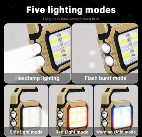 Image 3 of 1pc Solar LED Flashlight, USB Charging, Portable Searchlight