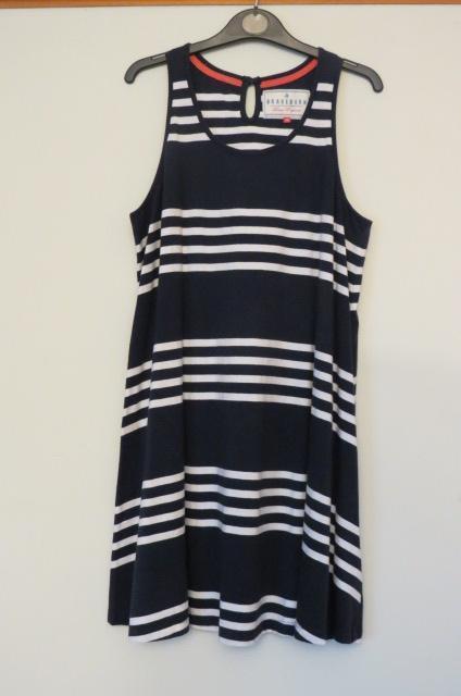 Preview of the first image of New Navy & White Striped Dress by Brakeburn – UK 16.