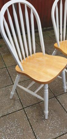 Image 7 of Country style wooden dining chairs x 4