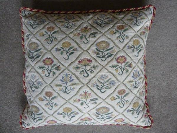 Image 1 of Cushion - tapestry effect with cord edging
