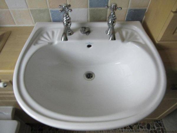 Image 1 of Imperial Bathrooms Classic semi-recessed 2 Tap Holes Basin