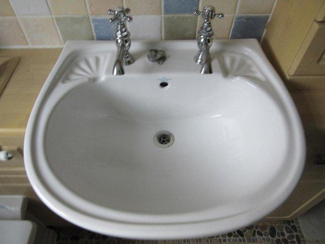 Preview of the first image of Imperial Bathrooms Classic semi-recessed 2 Tap Holes Basin.