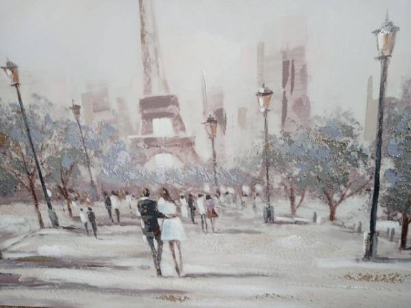 Image 1 of Paris in the snow canvas
