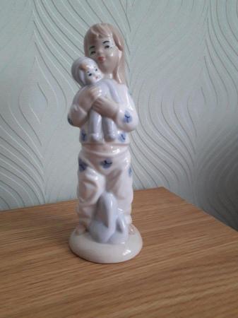 Image 1 of Sango vintage porcelain figurine Girl with doll