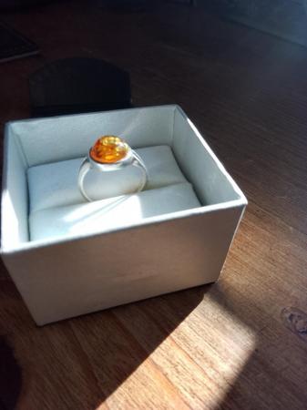 Image 2 of Amber Ring with silver band