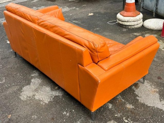 Preview of the first image of FREE Retro style orange leather sofa.