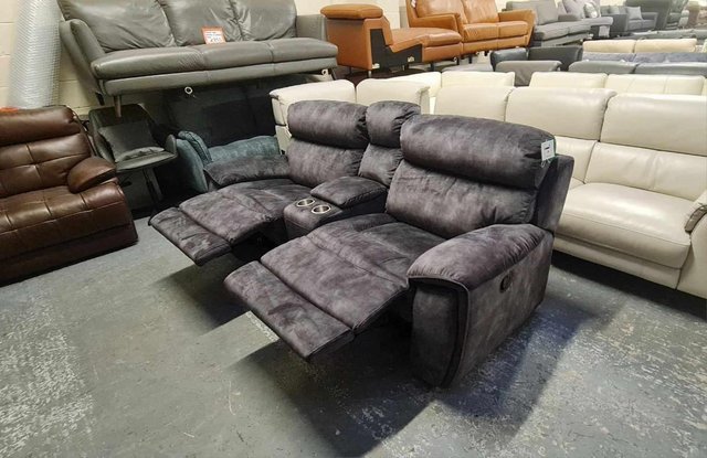 Image 4 of Radley Decent charcoal fabric manual recliner sofa