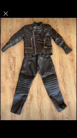 Image 1 of Ladies leather jacket and leather bottoms