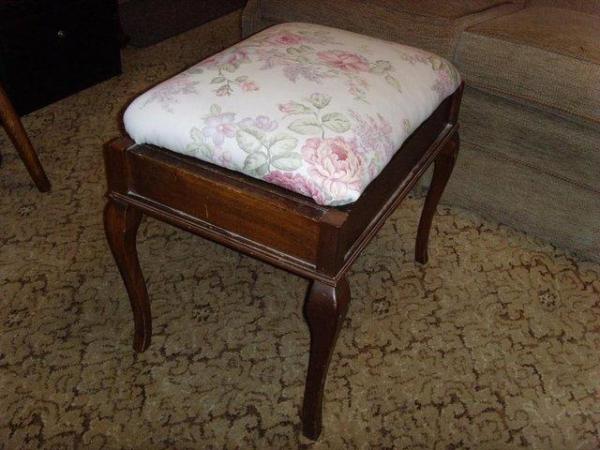 Image 1 of Antique piano stool with music compartment.