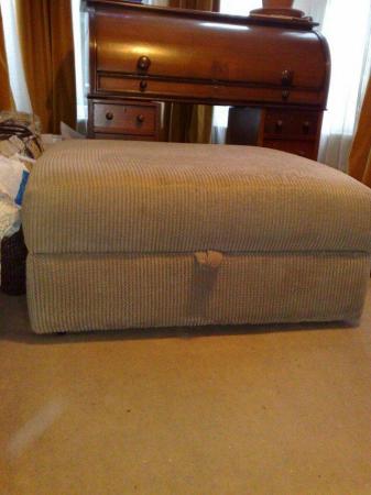 Image 1 of BRAND NEW SOLID WOOD FOOTSTOOL WITH CASTERS-REDUCED £80 -