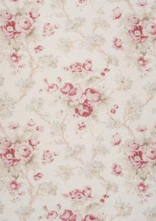 Image 1 of 2.5 m of Bennison Fabrics Apple Blossom on oyster linen