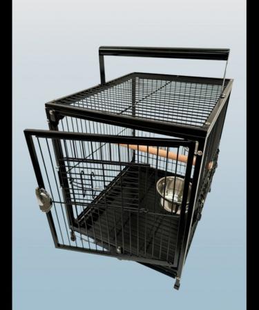 Image 3 of Parrot Supplies Premium Parrot Travel Cage - Black