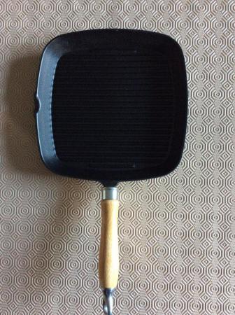 Image 1 of Cast iron skillet with wooden handle