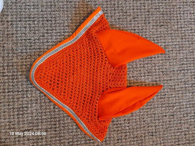 Preview of the first image of HKM Orange Fly Veil  cob size.