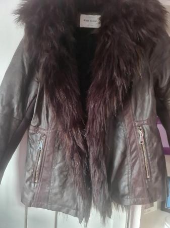 Image 2 of River Island faux fur/ leather jacket as new see below