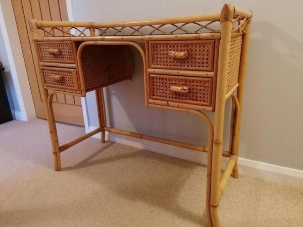Image 2 of Vintage Bamboo/Cane Dressing Table, late 1970s, VGC.